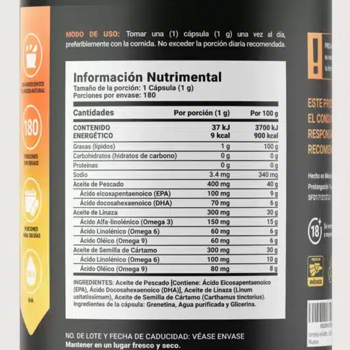 Omega 3-6-9 con 90 cápsulas 2