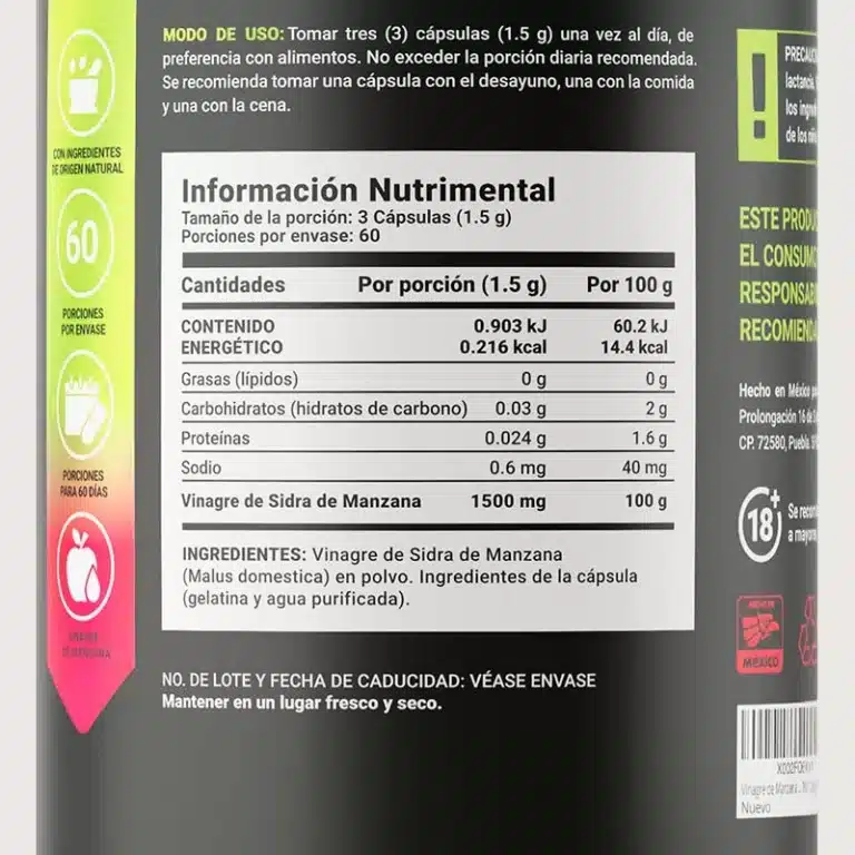 Vinagre de Sidra de Manzana - 90 cápsulas - Imagen 2