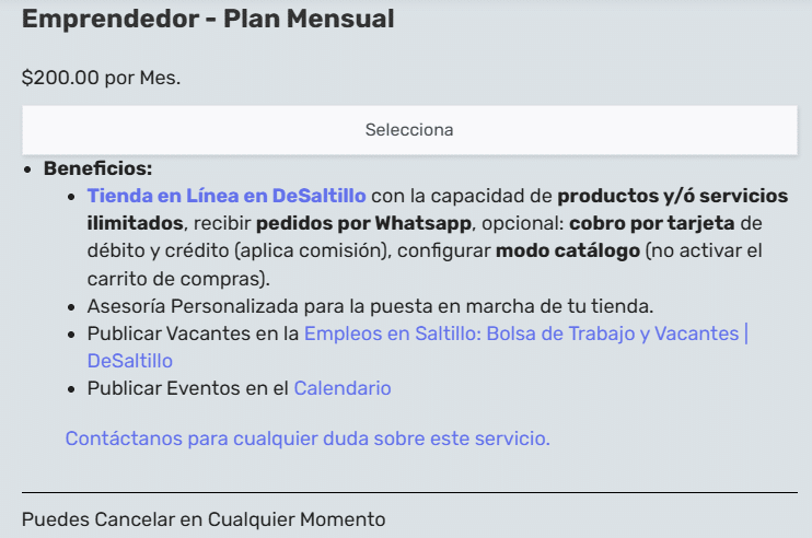 Como Seleccionar tu Membresía 4