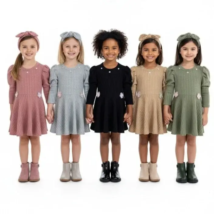 Vestido para niña con diadema