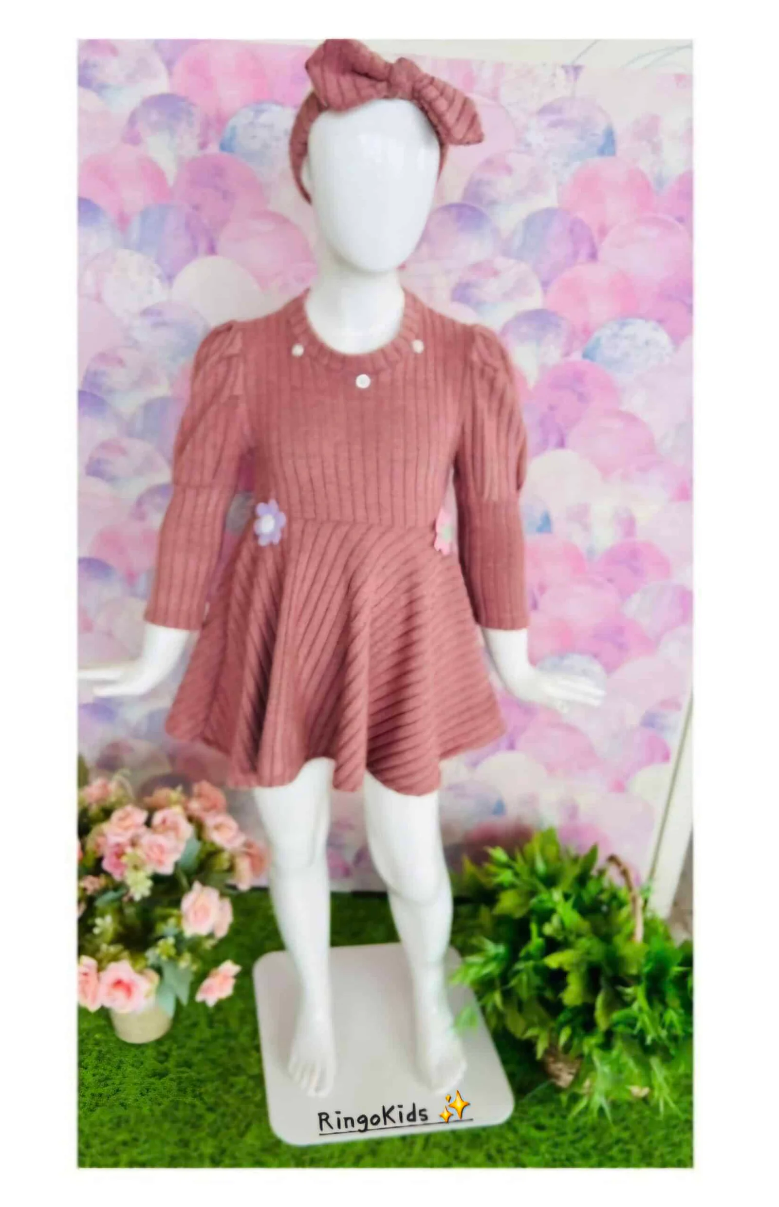 Vestido para niña con diadema