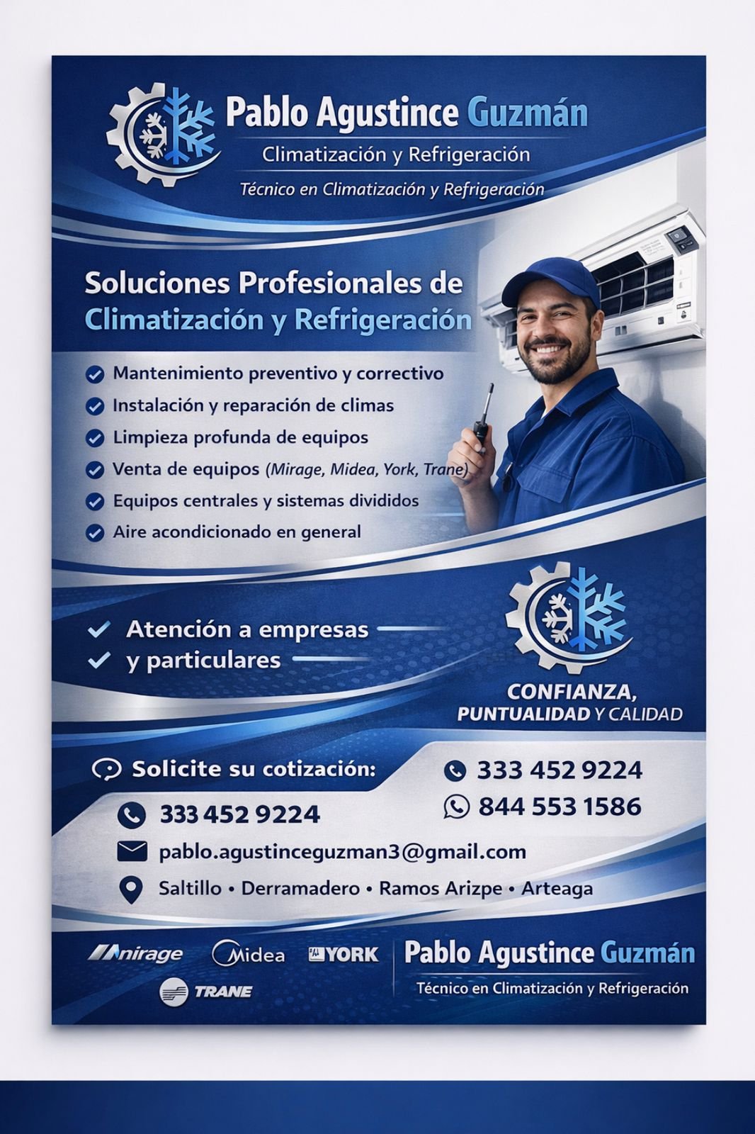 Venta e instalacion de equipos de aire acondicionado servício industrial y doméstico